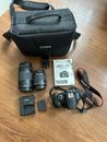 Canon EOS Rebel T6 1300D SLR, 2 x Lenses, Bag, Battery & Charger, Manual