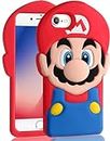 Koecya for iPhone 8/7/6s/6/SE 2022/SE 2020 Case 4.7 inch Cute Cartoon 3D Character Funny Girly Cases for Girls Boys Women Teens Kawaii Fun Cool Silicone Soft Cover for Apple SE 3rd/2nd, Red