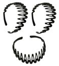 3 PCS Black Comb Headband for Women Girls Teeth Hairband