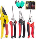 KOTTO 4 Pack Professional Bypass Pruning Shears, Stainless Steel Cutter Clippers