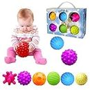 ROHSCE 6pz Set di palline strutturate per Bambini Palline sensoriali per neonati Massaggio Sfera morbida per Bambini Primo Regalo