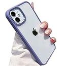 mobistyle Compatible for iPhone 11 Case 6.1 inch Hybrid PC+TPU Soft Grip Clear Back Panel Enhanced Metal Camera Guard Back Cover iPhone 11 (Lavender)
