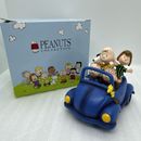 WESTLAND Giftware Peanuts On The Road Again 8359 Snoopy Charlie Brown Blue Car