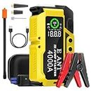 E-Ant Car Jump Starter with Air Compressor(10L Gas/8L Diesel), 4000A Peak 12v Auto Battery Jump Pack, Power Bank USB QC3.0 Outputs Portable Battery Booster Pack Jumper Box Tire inflator 150PSI