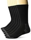 Amazon Essentials Men's Performance Cotton Cushioned Athletic Crew Socks, 6 Pairs, Black, 12-14