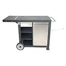 Razor GGC2228MC Universal Rolling Prep Cart with Shelves and Storage Drawer for Portable Outdoor Griddle and Grills, Accessory Only, Black