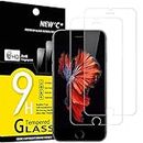 NEW'C 2 Piezas, Protector Pantalla para iPhone 6 y iPhone 6S (4,7 Pulgadas), Cristal templado Antiarañazos, Antihuellas, Sin Burbujas, Dureza 9H, 0.33 mm Ultra Transparente, Ultra Resistente