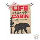 JEC Home Goods Cabin Life Better Bear 2-Sided Polyester 18" x 13" Garden Flag in Brown/Red | 18 H x 12.5 W in | Wayfair GF50008-0