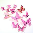 12 x 3D Butterfly Wall Stickers Home Decor Room Decoration Sticker Bedroom Gift