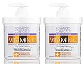 Advanced Clinicals Vitamin C Face & Body Cream Moisturizing Skin Care Lotion, Anti-Aging Vitamin C Moisturizer For Body, Face, Age Spots, Wrinkles, & Sun Damaged Skin, 16 Oz (Pack of 2)