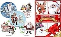 Sticker Christmas 7 Original Holiday Classics Frosty Snowman & Returns / Rudolph Red Nosed Reindeer / Cricket / Little Drummer Boy / Santa Claus Coming to Town Animated Collection Mr. Magoo’s Carol