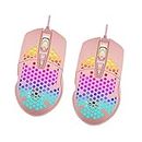 SOLUSTRE 2 pcs Laptop for Wired Pink Shell Ergonomic Computer Hollow-Out Backlit with Gamers Mice Compatible Mute Home Practical Honeycomb Desktop Accessory Game Creative Luminescent