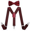Mini Mart Online Limited Boys Bow Tie & Braces Set 60cm - Burgundy