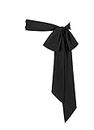 Juweniz Women's Long Chiffon Sash Waist Belt For Bridal Wedding Bridesmaid Prom Formal Special Occasion Dresses Belt 3'' Black