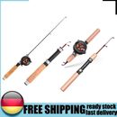 Ice Winter Fishing Rod with Reel Combo Sets Outdoor 2 Sections Telescopic Bait D