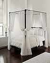 Royale Home Tie Back Panels Bed Canopy, White Sheer