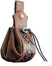 LALOCAPEYO Viking Syle Medieval Pouch with Coin Wallet Retro Renaissance Clothing Accessories for Men and Women (Brown)