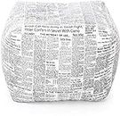 ink craft Ottoman/Stool/Pouf Bean Bag Cover Without Beans- Paper Print, Leatherette, 22 * 22 * 22 inches Square