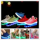 Enfant Garcon Fille LED Lumineux Sneakers charge Lumière 7 Chaussures Couleurs