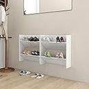 Wall Shoe Cabinets 2 pcs High Gloss White 60x18x60 cm Engineered Wood