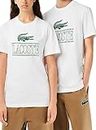 Lacoste Herren TH1218 T-Shirt aus schwerem Baumwolljersey – Weiß – M