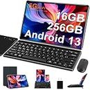 2024 Newest Tablet Android 13 FACETEL 11 Inch Tablets with 16GB+256GB+1TB Expand Support, Octa-Core 2.0 GHz, Dual Camera, 8600mAh, 5G WiFi, Bluetooth 5.0, HD Screen Tablet with Keyboard Mouse - Black