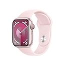Apple Watch Series 9 [GPS + Cellular] Smartwatch con Caja de Aluminio en Rosa de 41 mm y Correa Deportiva Rosa Claro - Talla S/M. Monitor de entreno, App Oxígeno en Sangre, Resistencia al Agua