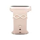 MINUTIAE Inifity Shape Pendant Decorative Ring Loops Jewellery Accessories Compatible with Smart Watch Silicone Band Strap - Skin Friendly Brass Alloy | Ideal Gift for Her/Women/Girls (Rose Gold)