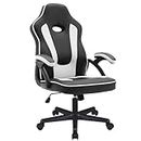 Play haha.Gaming chair Office chair Swivel chair Computer chair Work chair Desk chair Ergonomic Chair Racing chair Leather chair PC gaming chair (White)