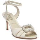 Something Bleu Bridal Godiva Pearl Buckle Sandal Wedding Shoes Heels Size 6