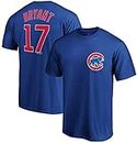 MLB Boys Youth 8-20 Team Color Official Player Name & Number T-Shirt (Kris Bryant Chicago Cubs Blue, Large)