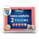 Silentnight Home Comforts - Confezione da 2 cuscini morbidi di sostegno medio con fibre anti allegy e antibatteriche, lavabili in lavatrice, confezione da 2
