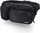 Eono Water Resistant Bum Bag with Multi-Pockets, Large Capacity Waist Fanny Pack for Hiking, Dog Walking, Travel & Outdoor Activities (Black)