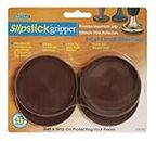 Slipstick CB755 75mm Non Slip Rubber Floor Surface Protector Pads (Set of 4 Grippers) 3 Inch Round - Chocolate Brown