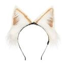 MIVAIUN Handgefertigtes Fell Fuchs Katzenohren Stirnband Fursuit Kopfbedeckung für Erwachsene Kinder Künstliches Tier Stirnband Niedliche Kopfbedeckung für Festival Party Cosplay