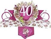 Suki Gifts International Pop Up Tarjeta de cumpleaños 40, Multicolor