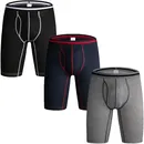 3 Pack Long Leg Men's Boxer Shorts Briefs Cotton Multipack Open Fly Pouch Sports Underpants