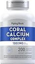 Coral Calcium 1000 mg | 200 Capsules | Bone Formula Complex | Non-GMO, Gluten Free Supplement | by Piping Rock