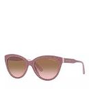 Michael Kors Makena Sunglasses, MK Signature PVC Ballet Pink/Brown Pink Gradient, 55 Unisex-Adulto