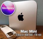 Mac Mini Desktop MGEN2LL/A 2.6GHz Core i5 8GB RAM 1TB HD Monterey (*2022 macOS)