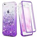 Ruky iPhone 6 6s 7 8 Case, iPhone SE 2020 Case, Glitter Full Body Rugged Liquid Cover with Built-in Screen Protector Shockproof Heavy Duty Girls Women Case for iPhone 6/6s/7/8/SE 2020, Gradient Purple