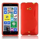 Cadorabo Case Compatible with Nokia Lumia 625 in Candy Apple RED - Shockproof and Scratch Resistant TPU Silicone Cover - Ultra Slim Protective Gel Shell Bumper Back Skin