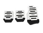 GOLDEN SPARROW 3 Pcs Generic Non-Slip Racing Sport Manual Car Truck Pedals Cover Kit Pad Covers SILVER Car Pedal Kit (MARUTI S-PRESSO)