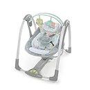 Ingenuity 5-Speed Portable Baby Swing with Music, Nature Sounds & Battery-Saving Technology Hugs & Hoots, Swing ’n Go, 0-9 Months