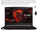 Laptop para juegos MSI más nueva GF63 Premium