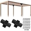ITeVe.GD Pergola DIY Kit,2 Pcs 4-Way Right Angle Corner Brackets Elevated Wood Stand with Screws for 4"x4"(Inner Size:3.5"x3.5") Wood Beams,Pergola,Garden,Lumber&Metal Gazebo……