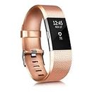 Demark For Fitbit Charge 2 straps for Women, Replacement strape for Fitbit charge 2 strap (1 Pack), Adjustable Sport Wristbands for Fitbit Charge 2,Small/Large (Small(5.5"-6.7"), Rose Gold)