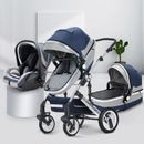 Baby Stroller 3 in 1, High Landscape Car Stroller with Bassinet Portable Travel