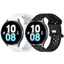 Pailebi Band Compatible with Garmin Forerunner 158 / Ticwatch E / 2 / S/Moto 360 2nd Gen 42mm Quick Release Sports Strap 20mm Silicone Watch Belt Bands (20MM, Black+White)