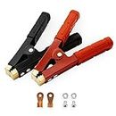 2PCS Battery Jumper Cable Clamps, Govel Heavy Duty Pure Copper Alligator Clips Jumper Cables Boost Clamp, Car Battery Charger Clamps, Suitable for Car Auto Vehicle Boat (Red & Black)